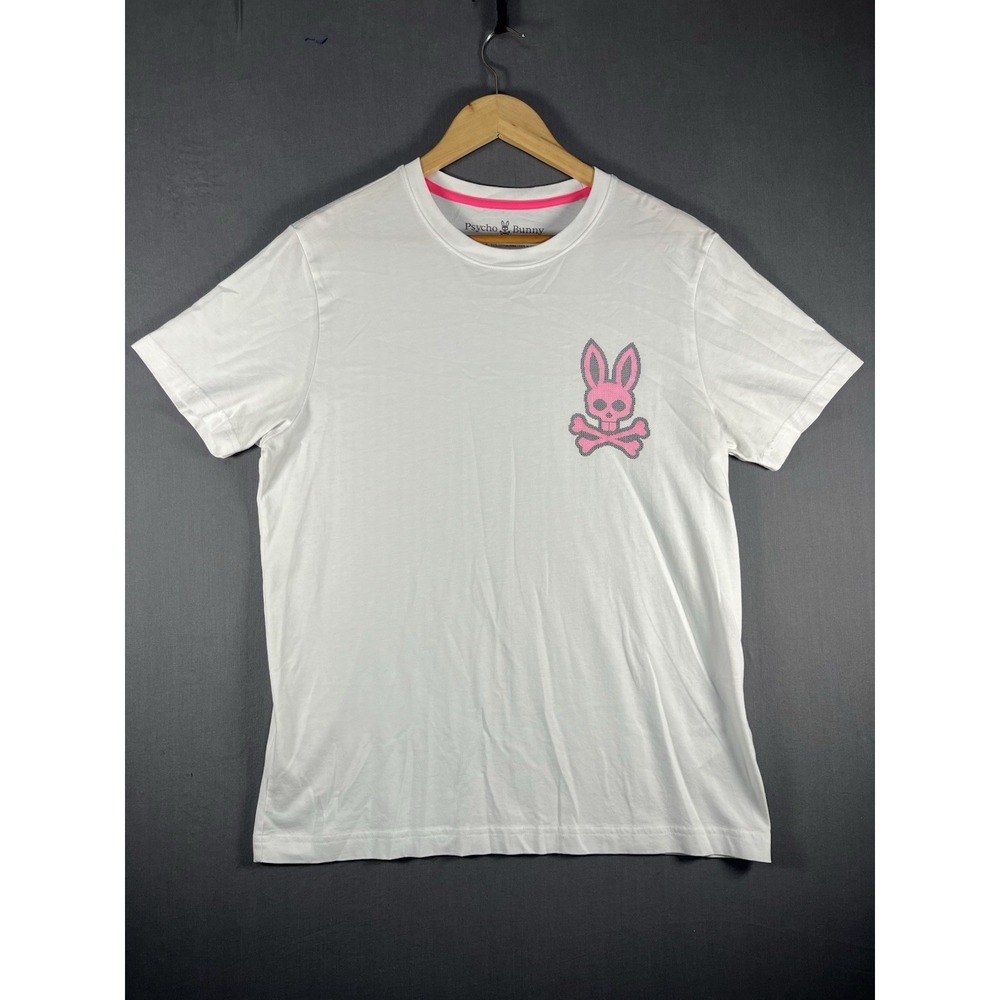 Psycho Bunny Shirt Mens Sz 5 White Short Sleeve Crew Neck Outdoors Casual